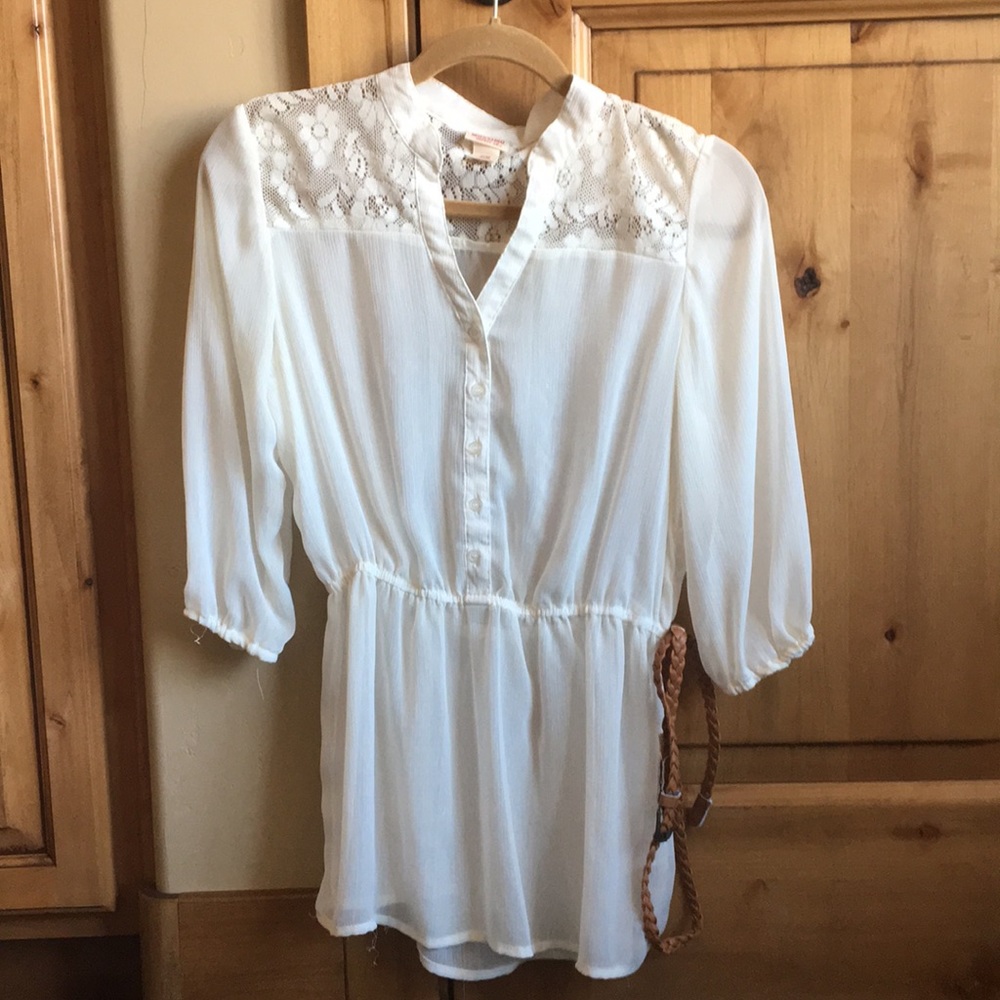 White/Cream Blouse with Lace